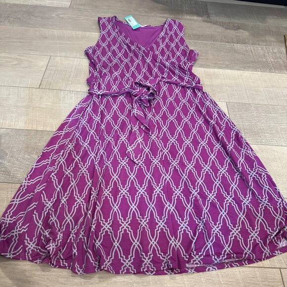 41 HAWTHORN WOMENS PURPLE KASSIDY FAUX WRAP DRESS NEW LARGE - Picture 2 of 9